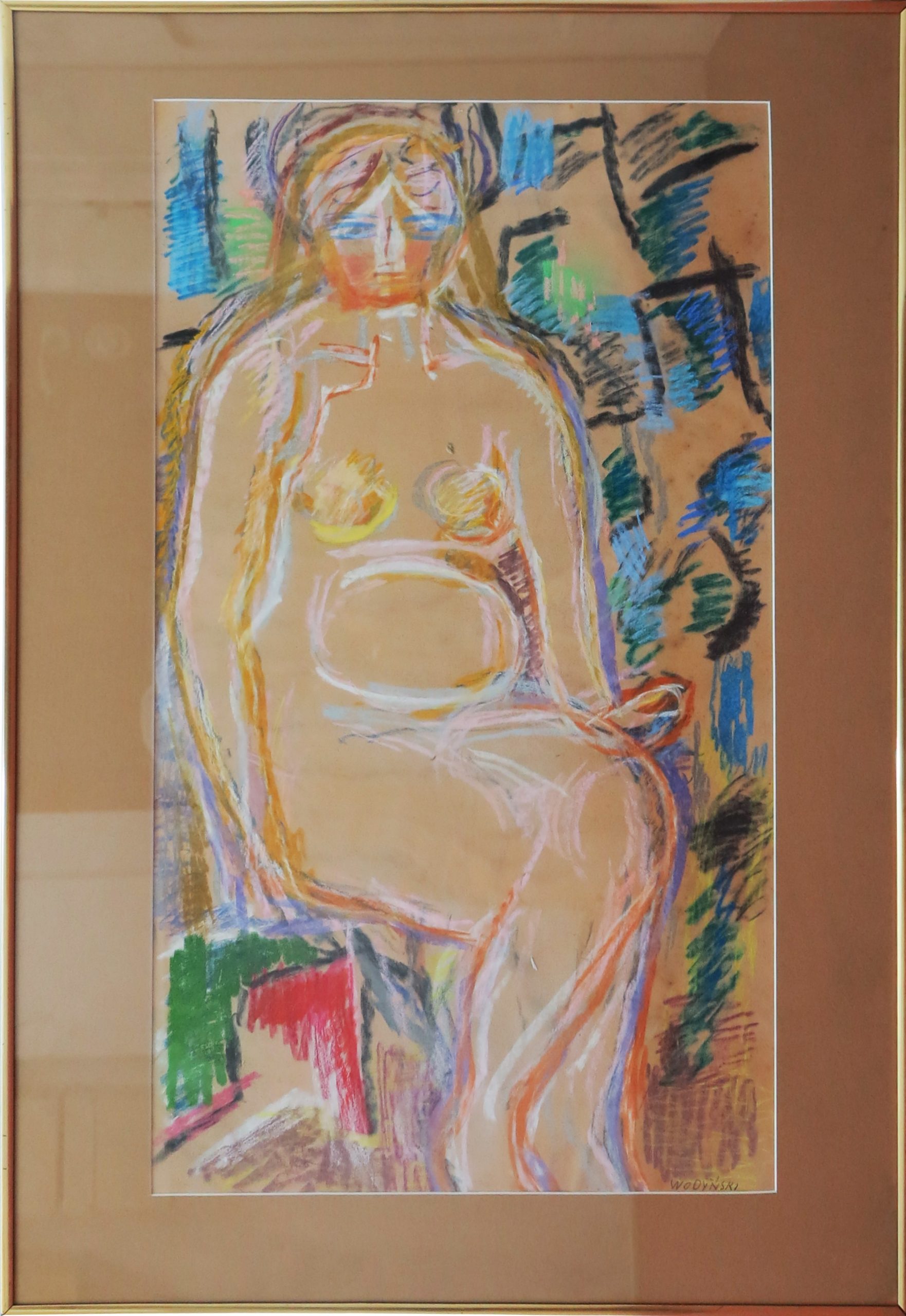 5473 ah, jan wodyński, akt iv, 100x70 cm, 1976 r. pastele