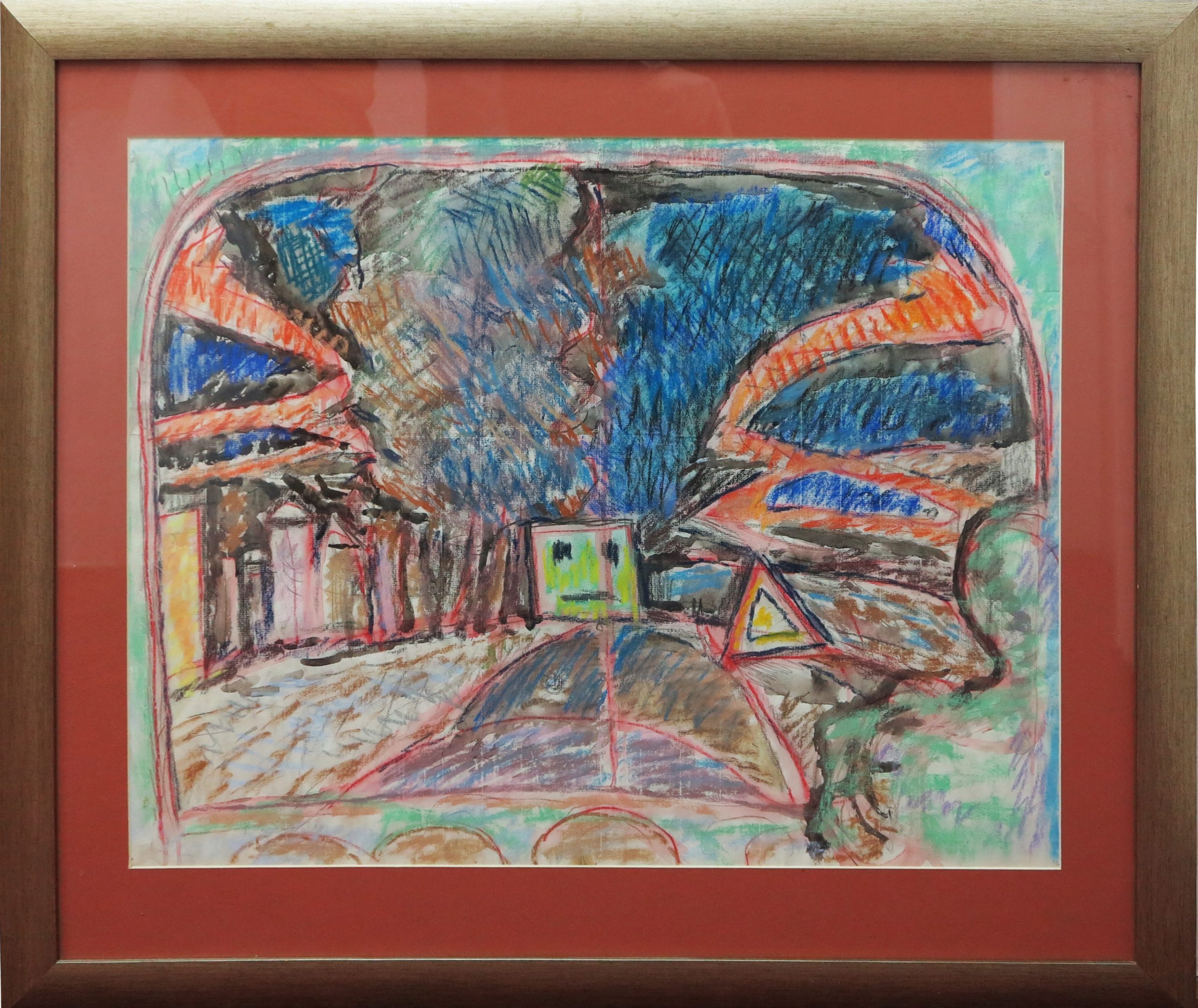 5475 ah, jan wodyński, ulica, 67x78 cm., tech.mieszana