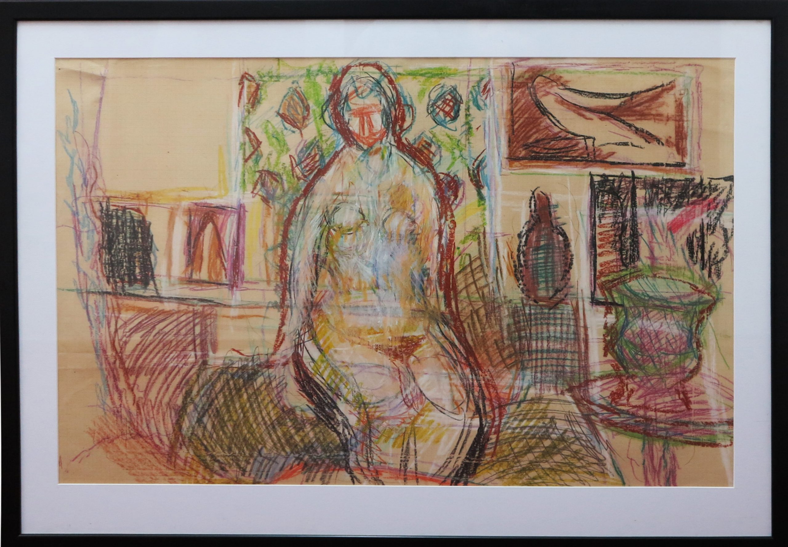 5477 ah, jan wodyński,  akt, 71x83 cm., pastele