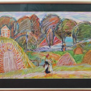 5478 ah, jan wodyński,  jesień, 67x89 cm., tech.miesz