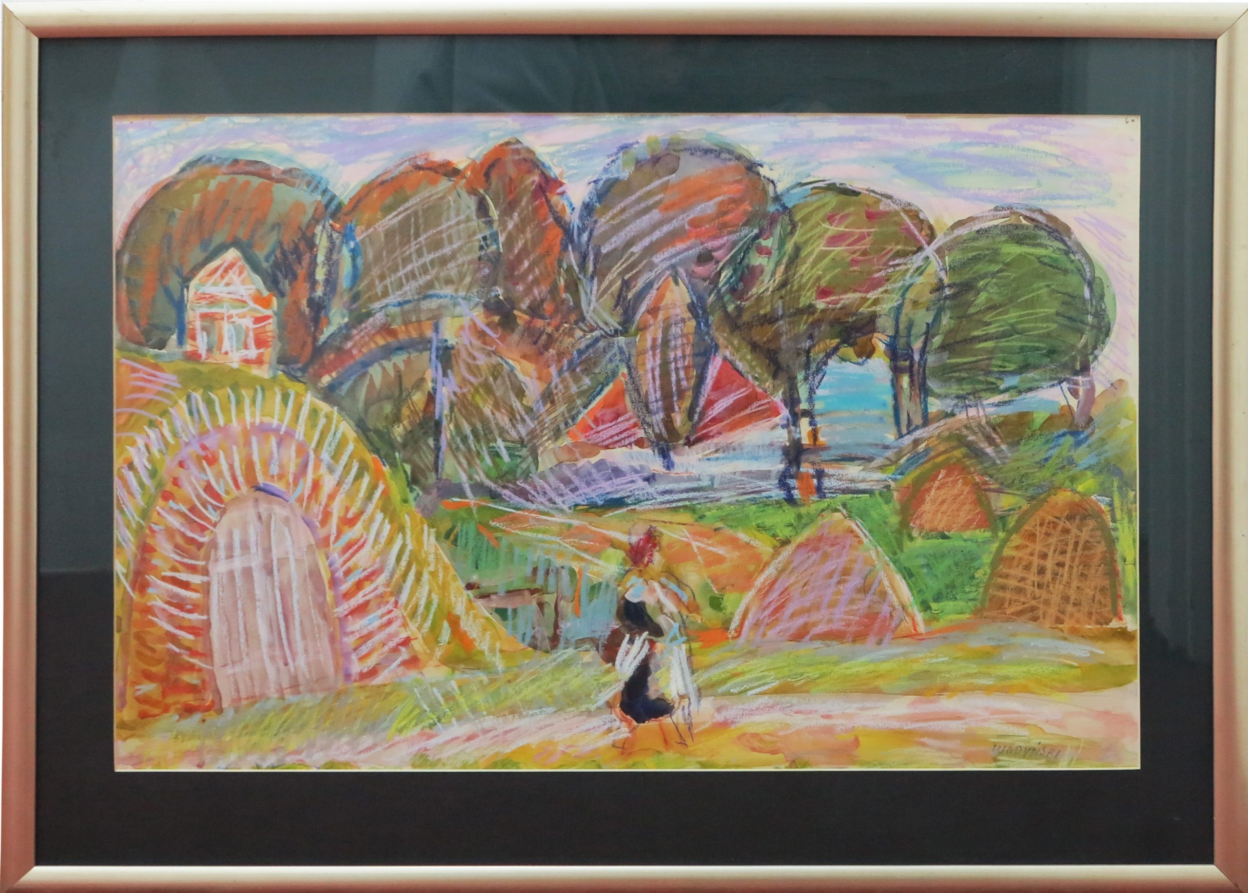 5478 ah, jan wodyński,  jesień, 67x89 cm., tech.miesz