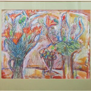 5487 ah, jan wodyński,  bukiety,60x80 cm , tech.mieszana.