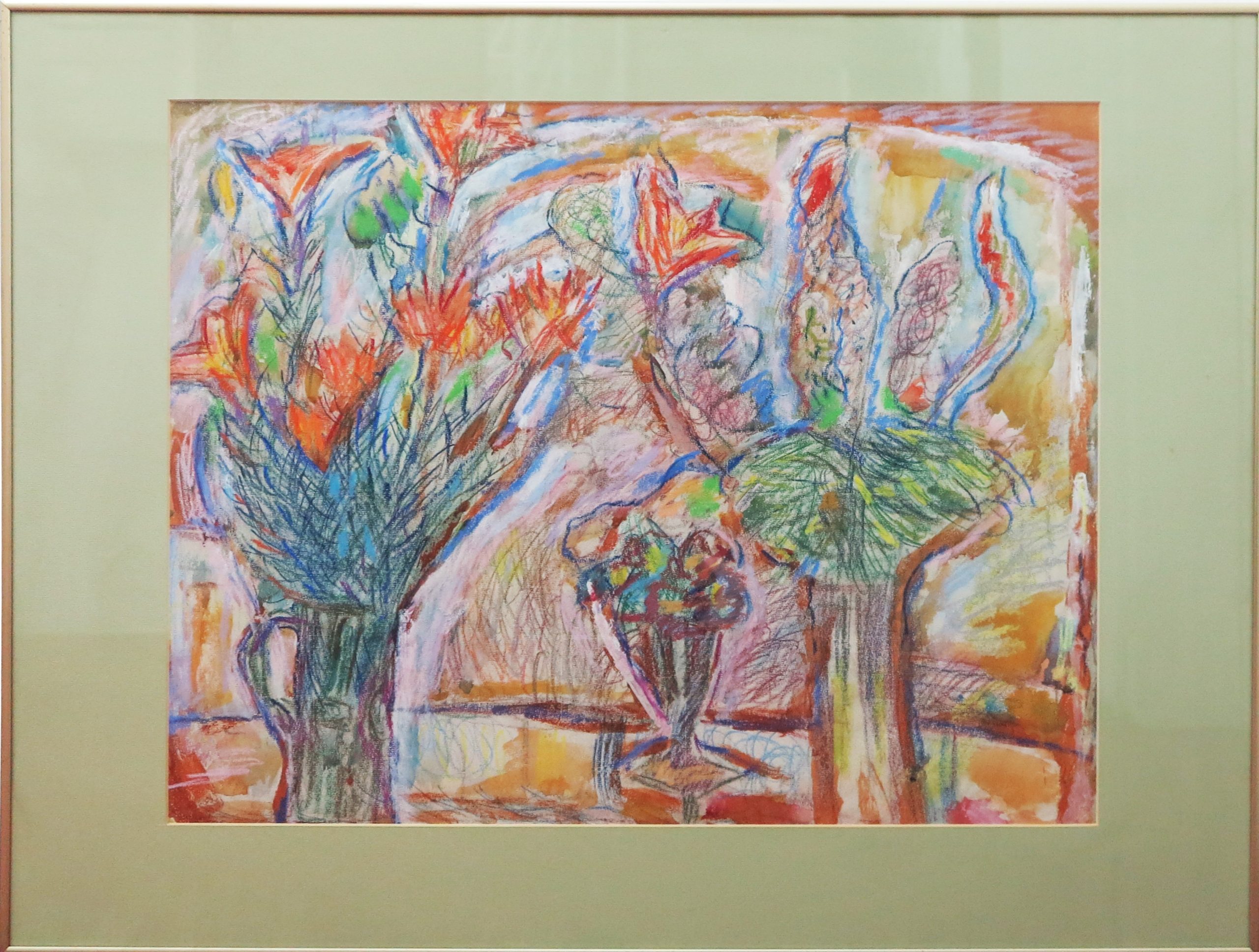 5487 ah, jan wodyński,  bukiety,60x80 cm , tech.mieszana.