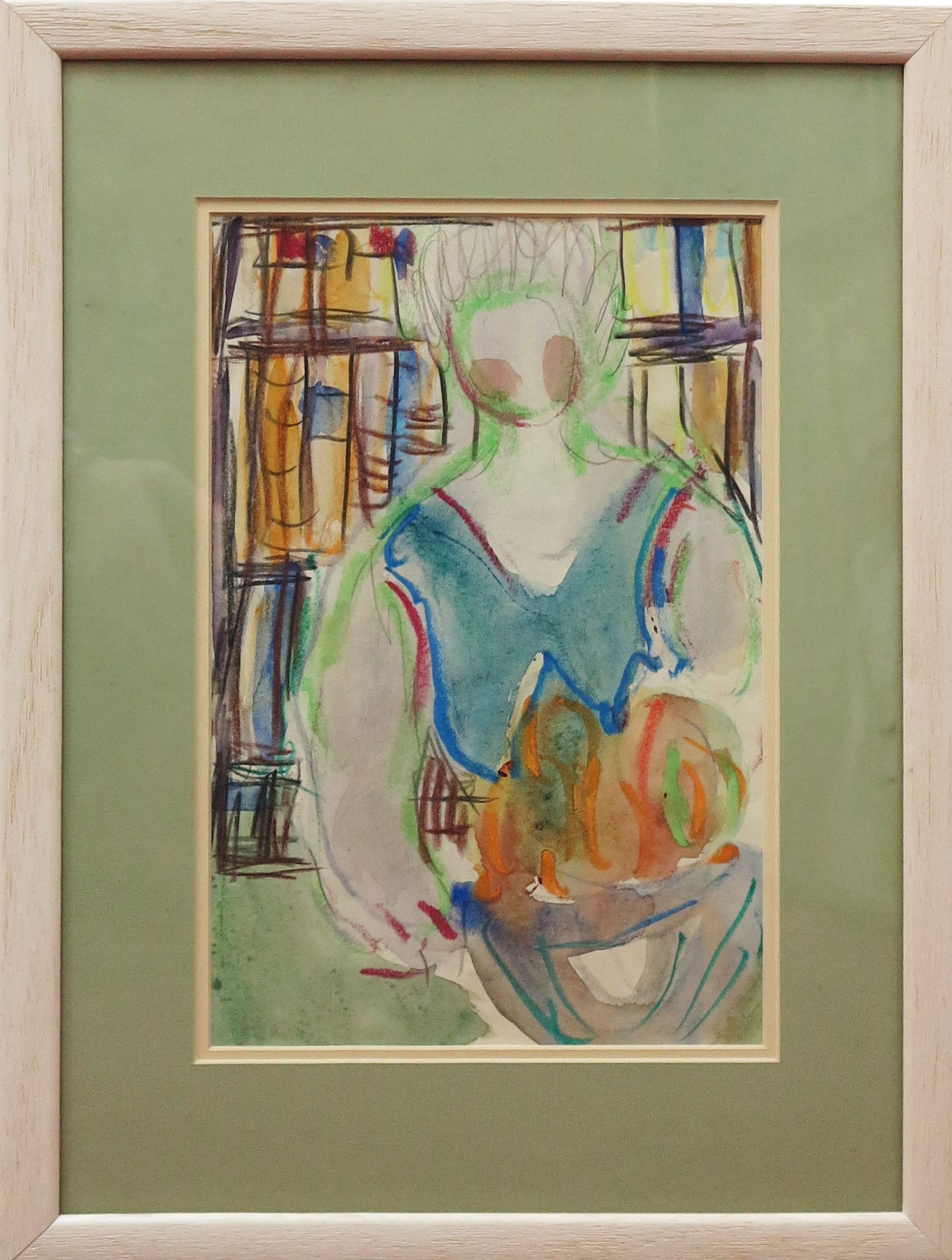 5494 ah, jan wodyński,  kobieta z pomarańczami, 47x37 w ramie, tech. mieszana.
