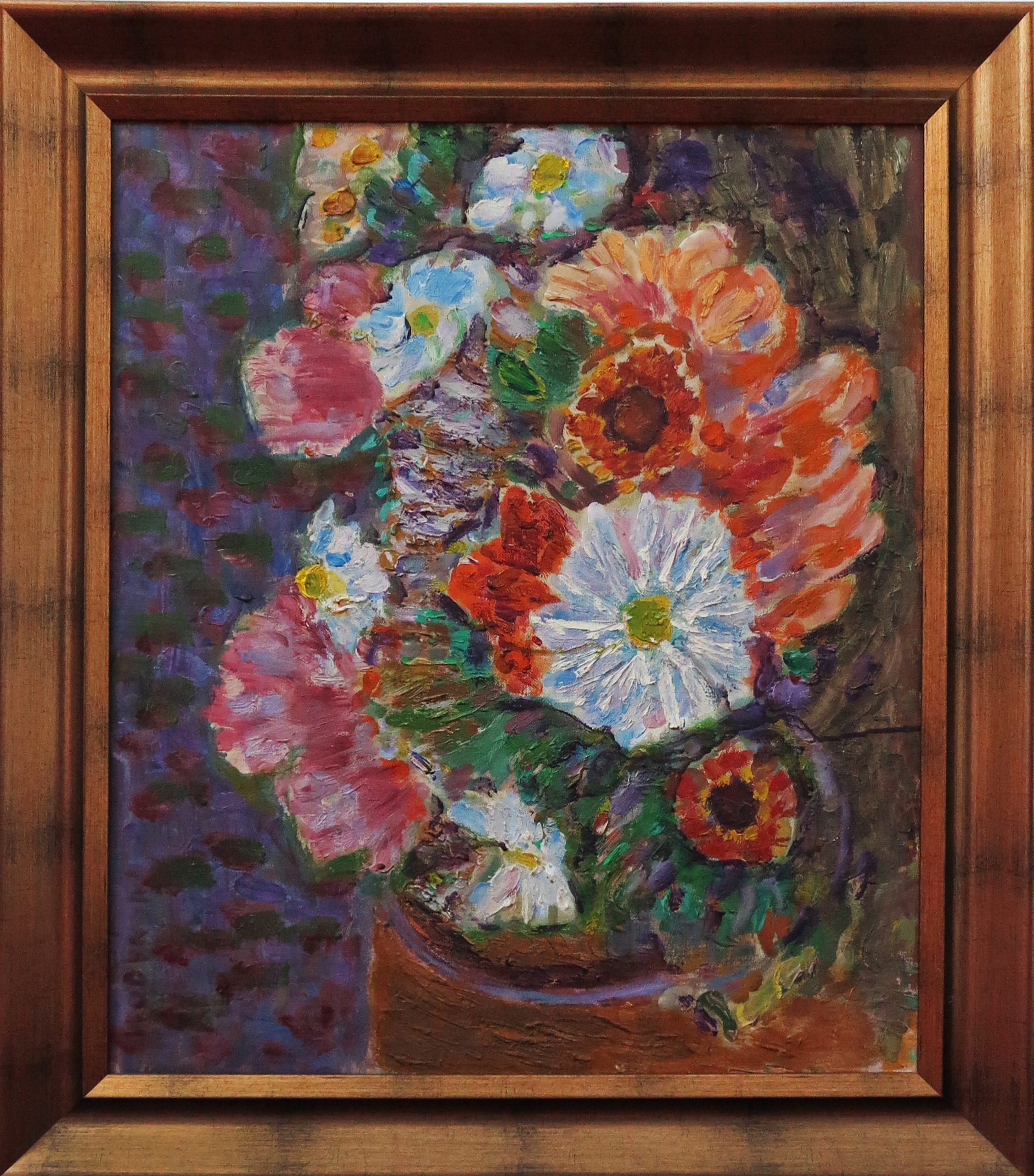 5497 ah, jan wodyński, kwiaty, 55x46, olej na płótnie.