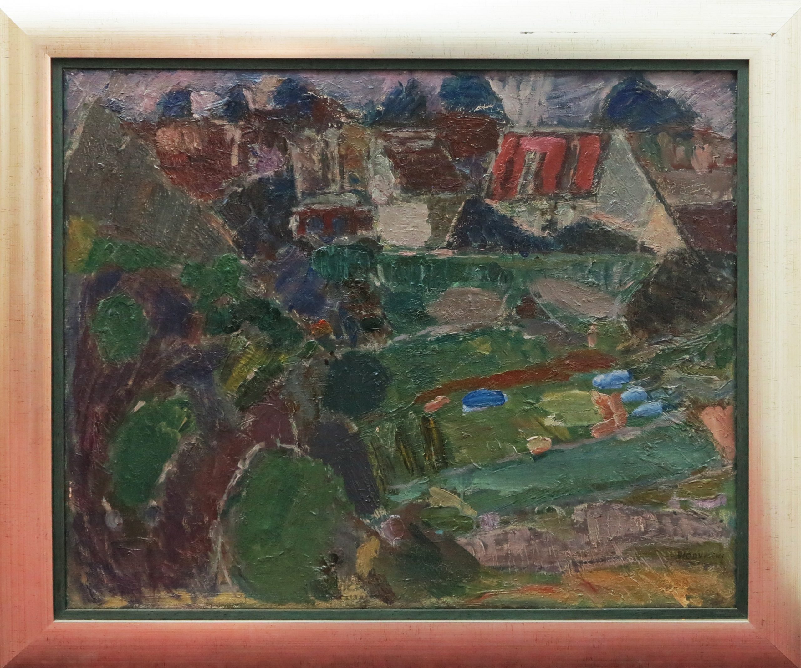 5501 ah, jan wodyński,  pejzaż dramatyczny, 60x73, olej na płótnie