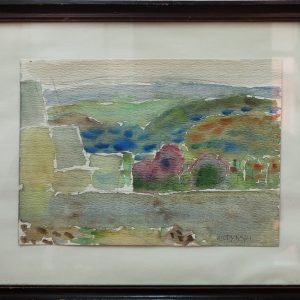 5503 ah, jan wodyński, pejzaż, 20,5x29,5, cm. akwarela