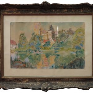 5505 ah, jan wodyński,  zamek w Łagowie, 43x56, 1948, akwarela
