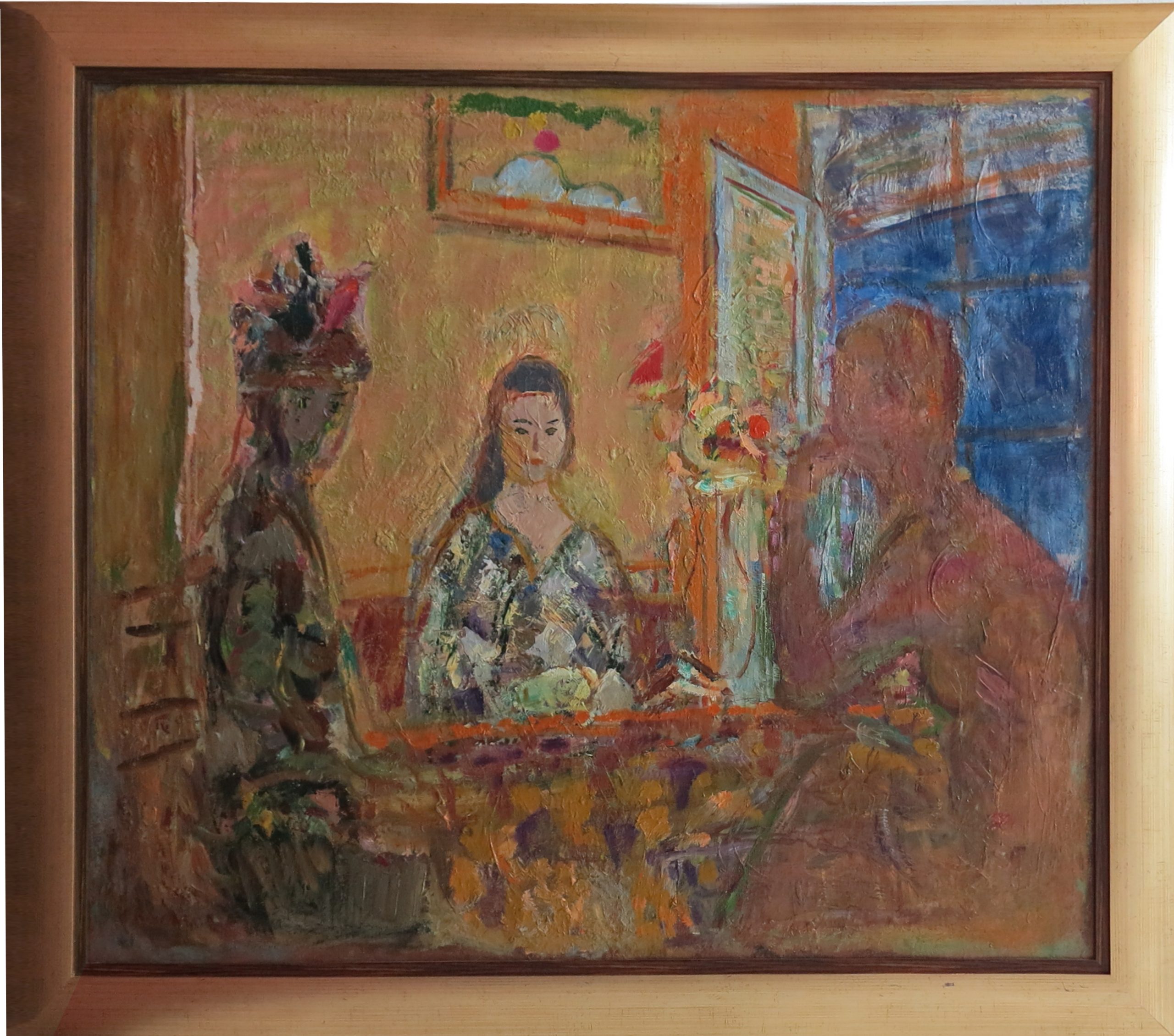 5506 ah, jan wodyński,  trzy dziewczyny, 80x100, 1963, olej na płótnie