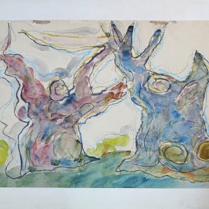 5541 ah,  jan wodyński, kłótnia, akwarela, 42,5x60 cm.