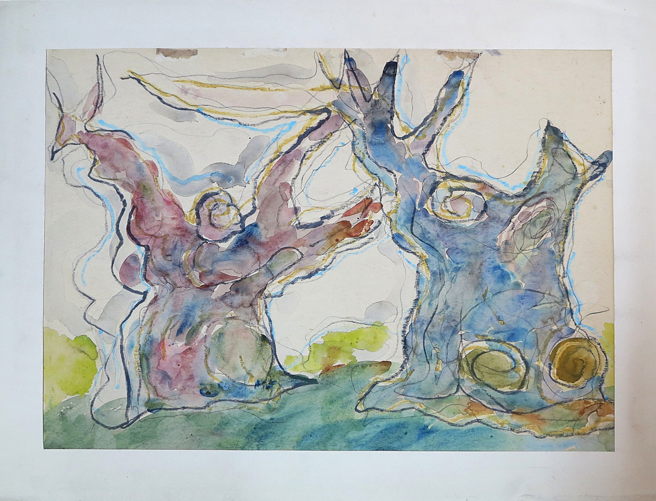 5541 ah,  jan wodyński, kłótnia, akwarela, 42,5x60 cm.