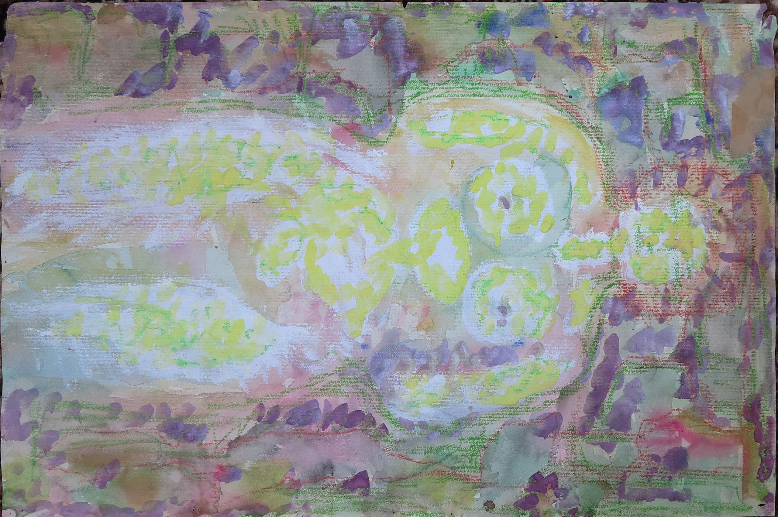 5543 ah, jan wodyński, akt biały, gwasz, kredka, 74,5x49,5 cm.