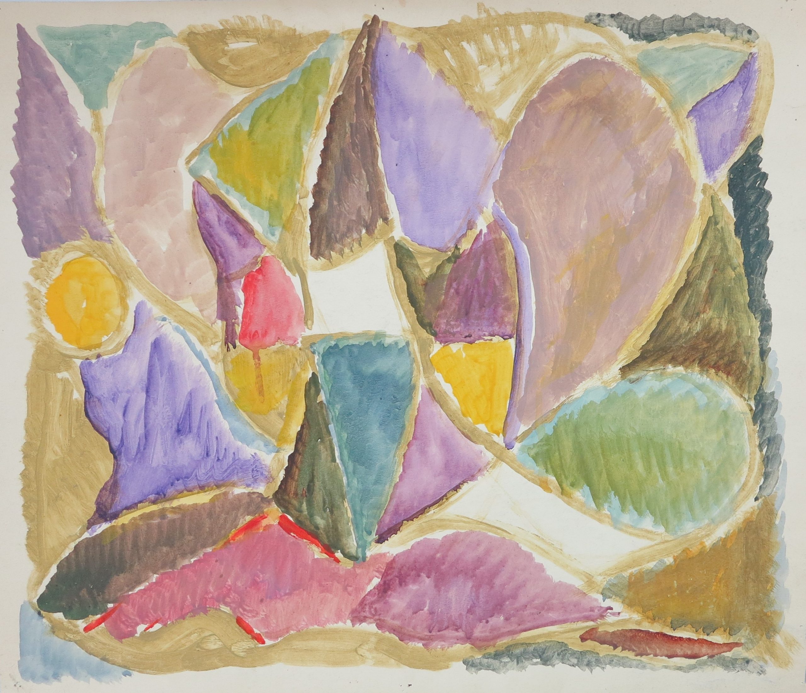5620 ah jan wodyński, kompozycja, gwasz, 47 x 55,5 cm.