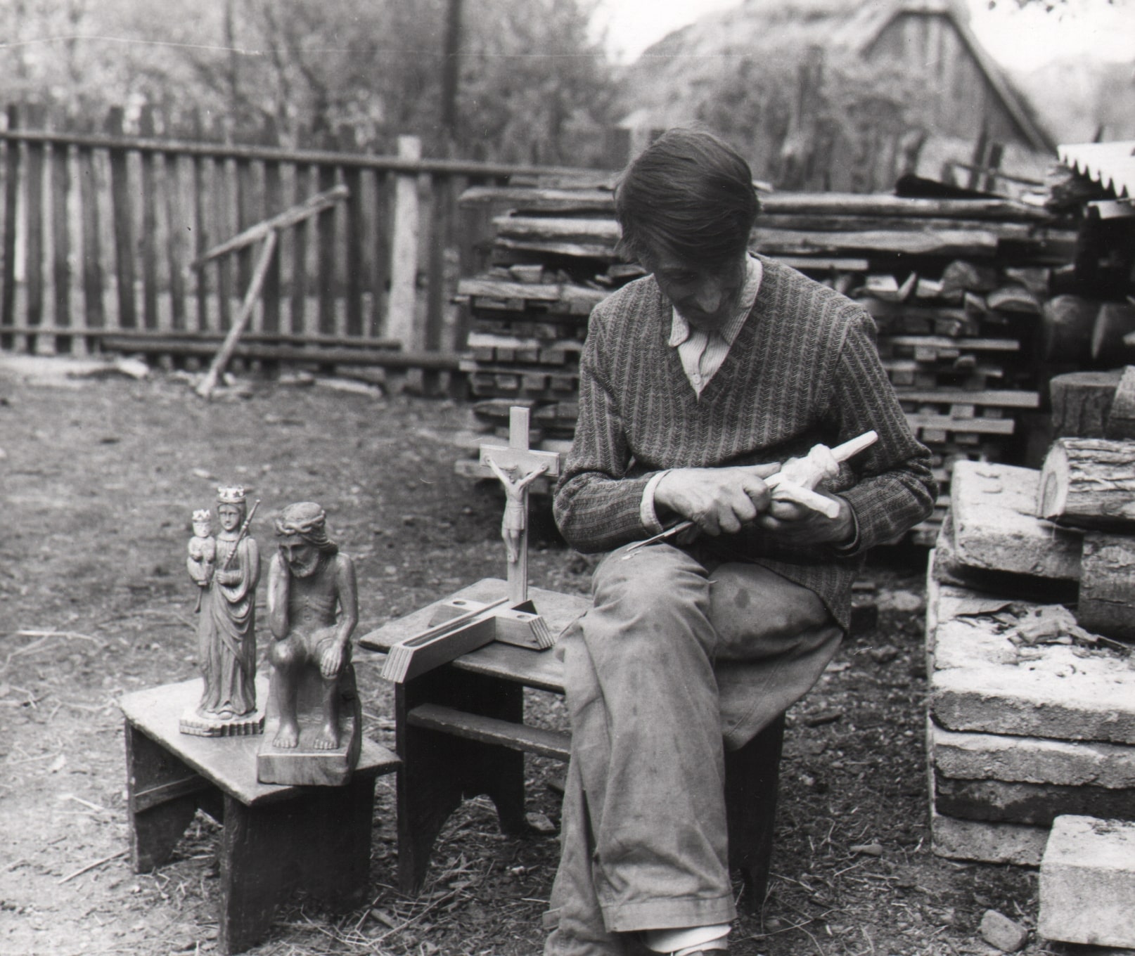 579 A.F. Etnografia, Józef Rzońca z Cieklina, 1976r.
