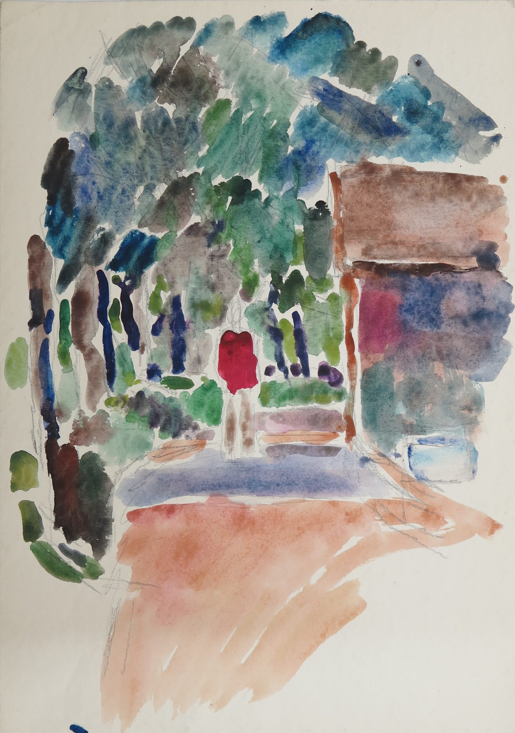 5857 ah jan wodyński, szkic akwarelowy, akwarela, 43 x 30,5 cm