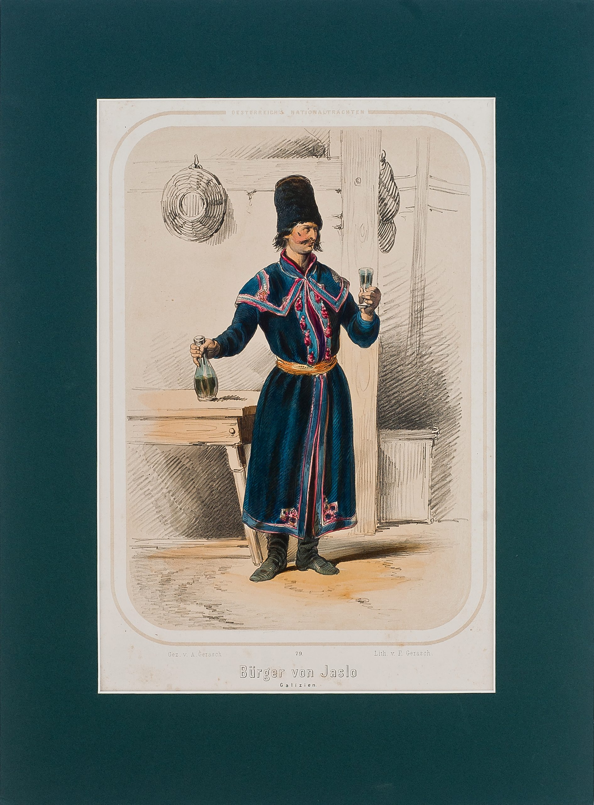 5931 ah burger von jaslo, litografia, xixw., 36 x 23,5 cm,
