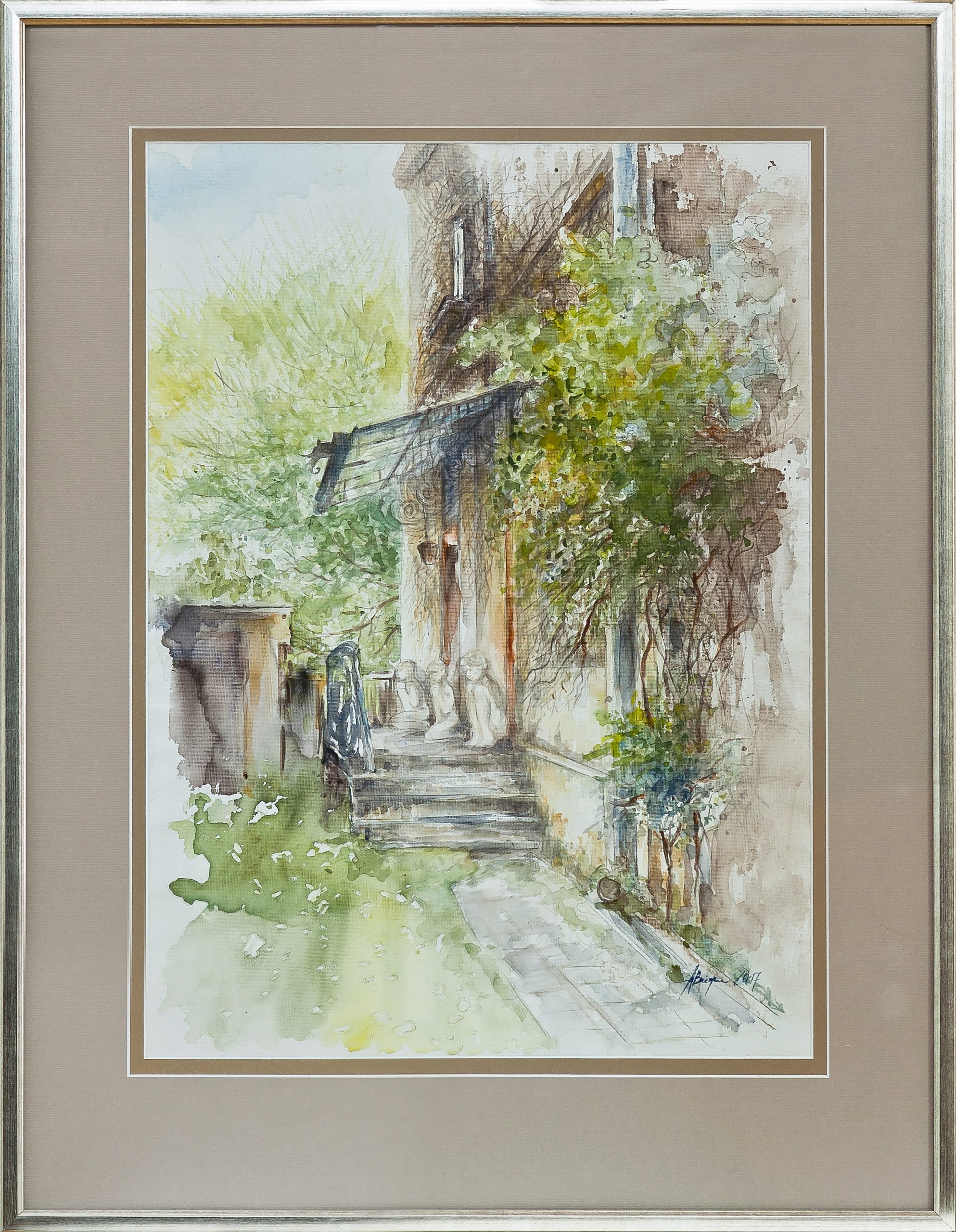 5996 ah akwarela, kamienica przybyszowskich, autor anna brożyna, 60x40 cm. 2017 r.