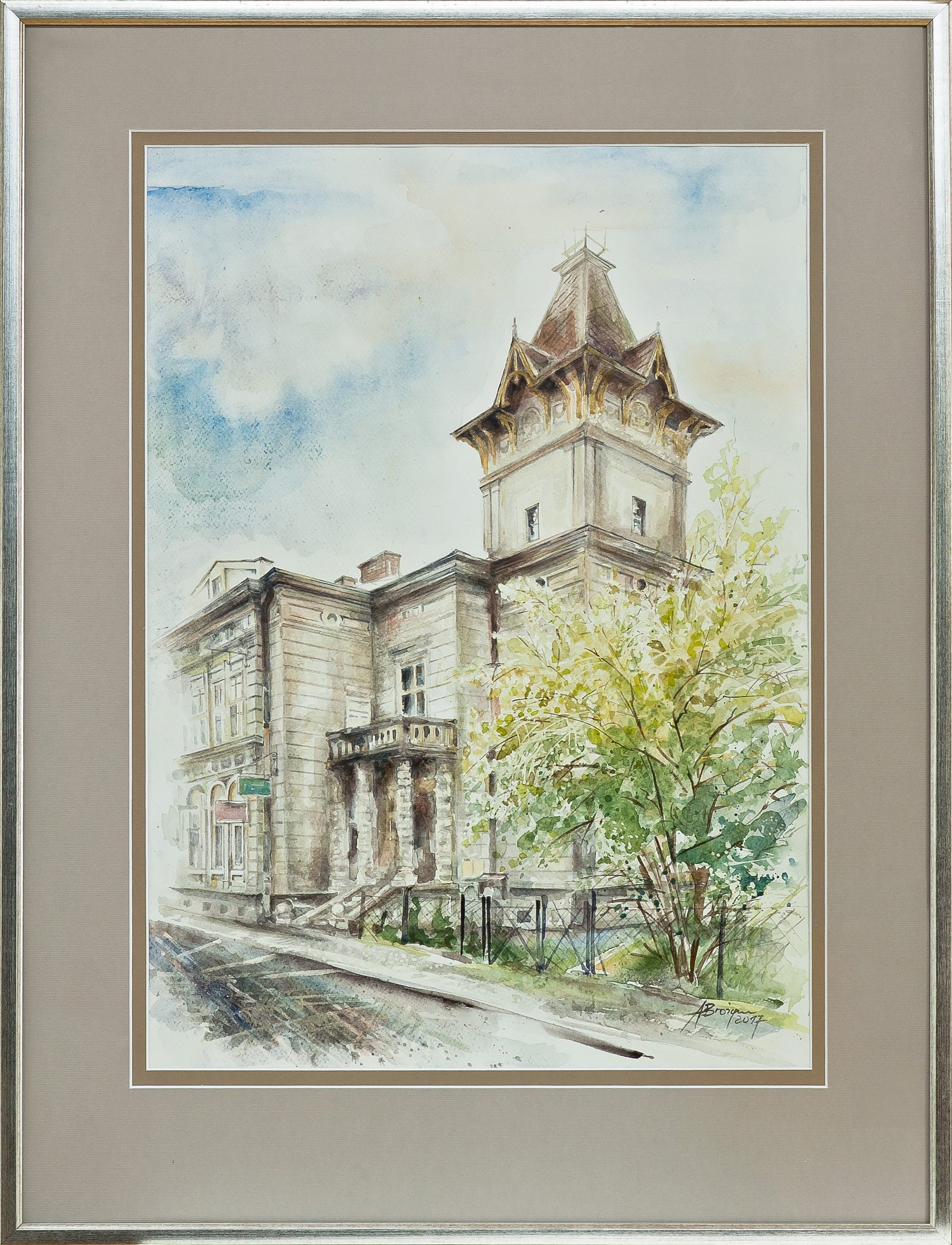 5997 ah akwarela dom zielińskiego, autor anna brożyna, 60x40 cm. 2017 r.