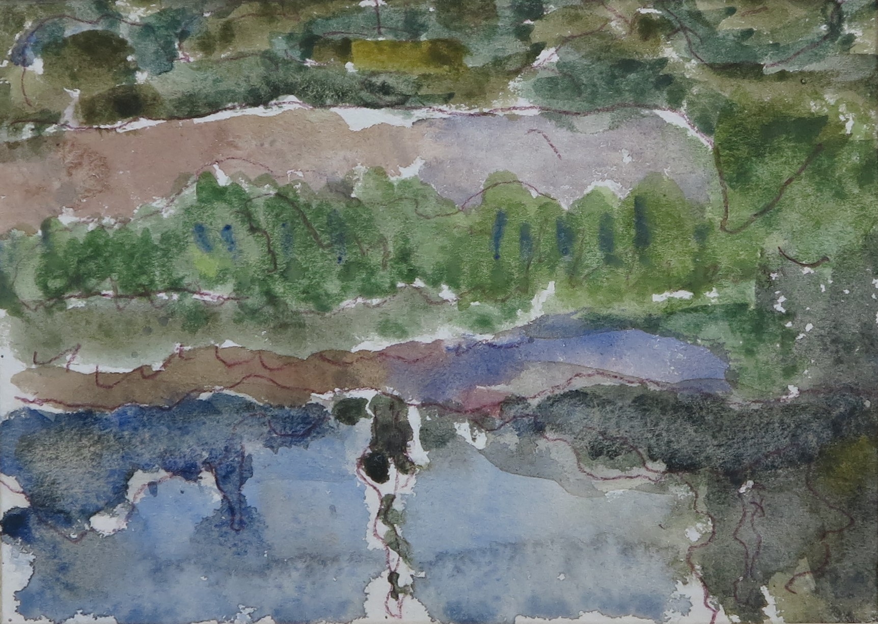 6047 ah jan wodyński, szkic pejzaż, akwarele, 13 x 18 cm