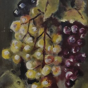 6360 ah, winogrona, olej na dykcie, 63 x 22 cm autor nn.