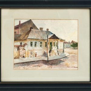 637 ah, autor apolinary kotowicz, dawna plebania zwana starą wikarówką, pocz. xx w., akwarele, 21,5 x 27 cm,