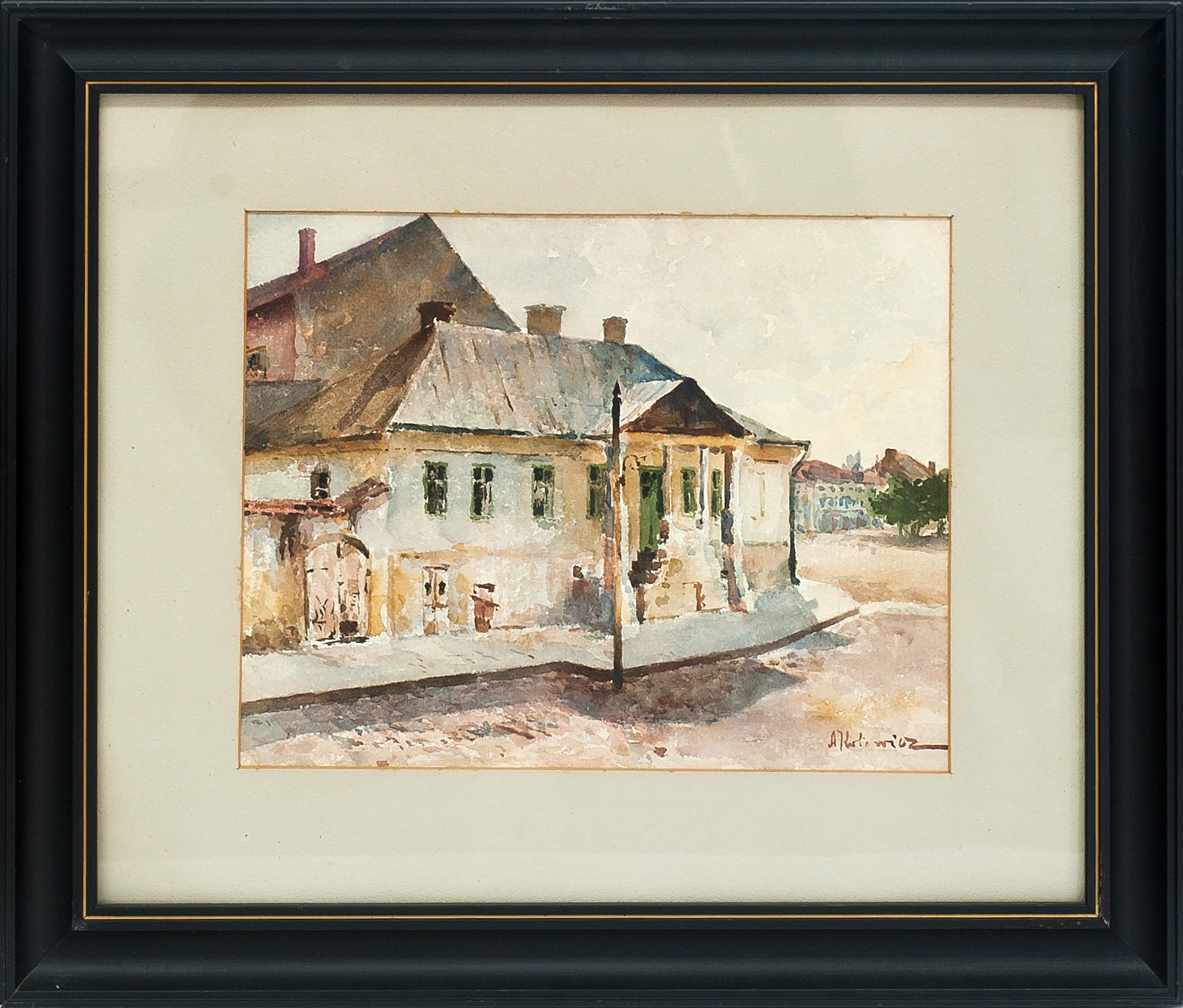 637 ah, autor apolinary kotowicz, dawna plebania zwana starą wikarówką, pocz. xx w., akwarele, 21,5 x 27 cm,