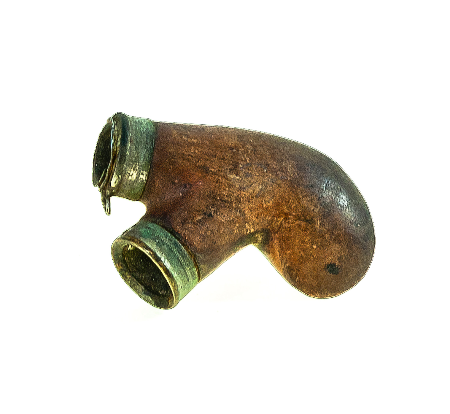 64 etnografia - fajka drewniana, dębowiec, wys. 4,7 cm, dł. 6 cm, średnice otworów 1,4x1,7 cm  .jpg