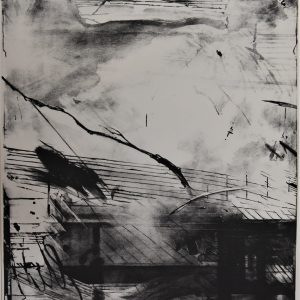 6438 ah, autor mirosław szudy, bez tytułu, 1982,  litografia, 64 x 46 cm