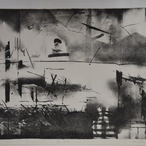 6438 ah, autor mirosław szudy, bez tytułu, 1982,  litografia, 64 x 46 cm