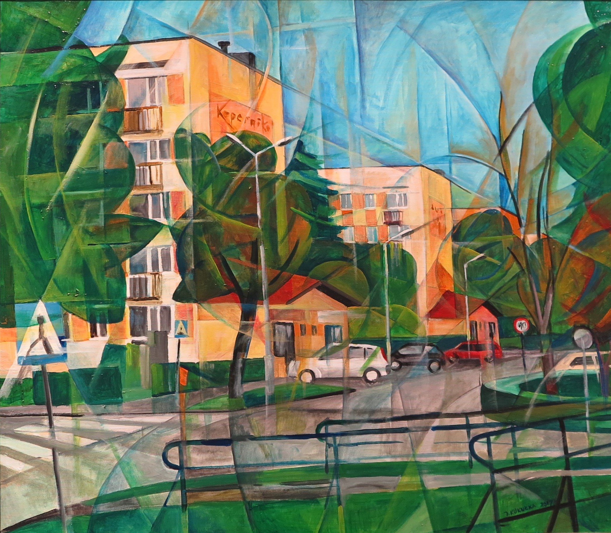 6440 ah, jan kukułka, jasło, ul. kopernika, 2017, akryl, 70 x 80 cm
