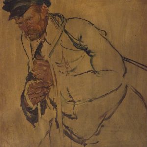 656 ah  autor ignacy pinkas, robotnik-wozak, 1919, olej na dykcie, 97x83 cm.