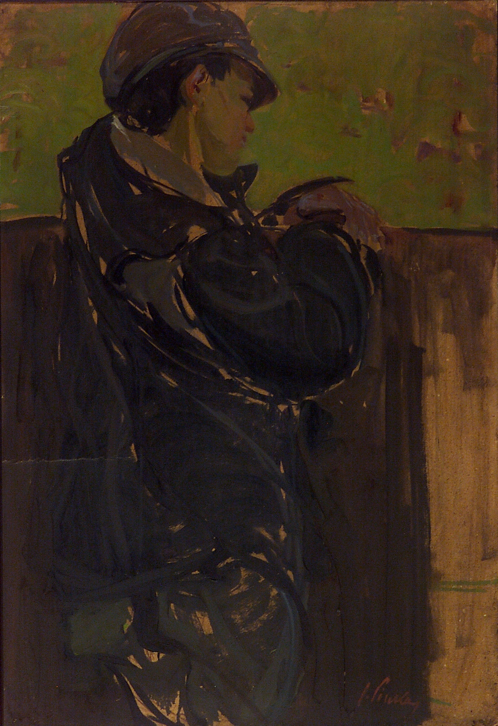 680 ah autor ignacy pinkas, mój model, 1919, olej na tekturze, 101x61,