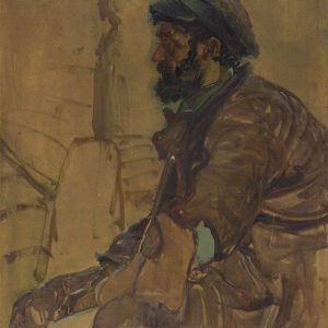 681 ah autor ignacy pinkas, Żebrak, 1919, olej tektura, 98x80 cm,