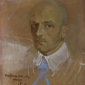 700 ah autor ignacy pinkas, autoportret, 1917, olej dykta, 57x50 cm,