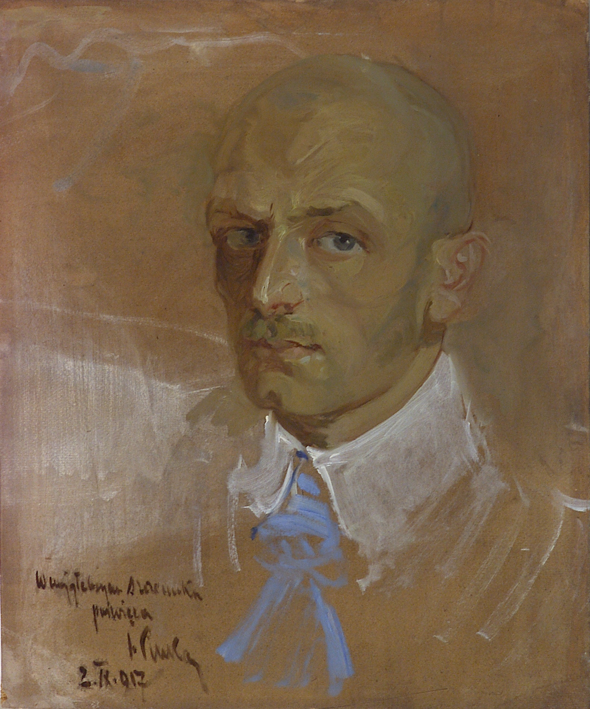 700 ah autor ignacy pinkas, autoportret, 1917, olej dykta, 57x50 cm,