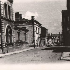 78 af plac Żwirki i wigury widok na ul. igielną,  ruiny jasło po ii wojnie światowej 1945 r.