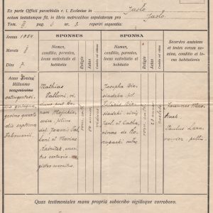 845 ahsid – Świadectwo małżeństwa zawartego w parafii jasielskiej, 1943 r.