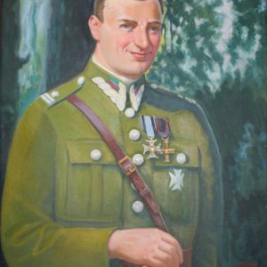 899 ah, autor st. witowski iskrzyniak, portret mjr henryka dobrzańskiego, 1979, olej na płótnie, 85x65 cm