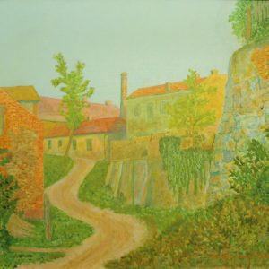 901 ah, autor st. witowski z jasła, stare jasło ul. wałowa, 1978, olej na płótnie, 70x80 cm.