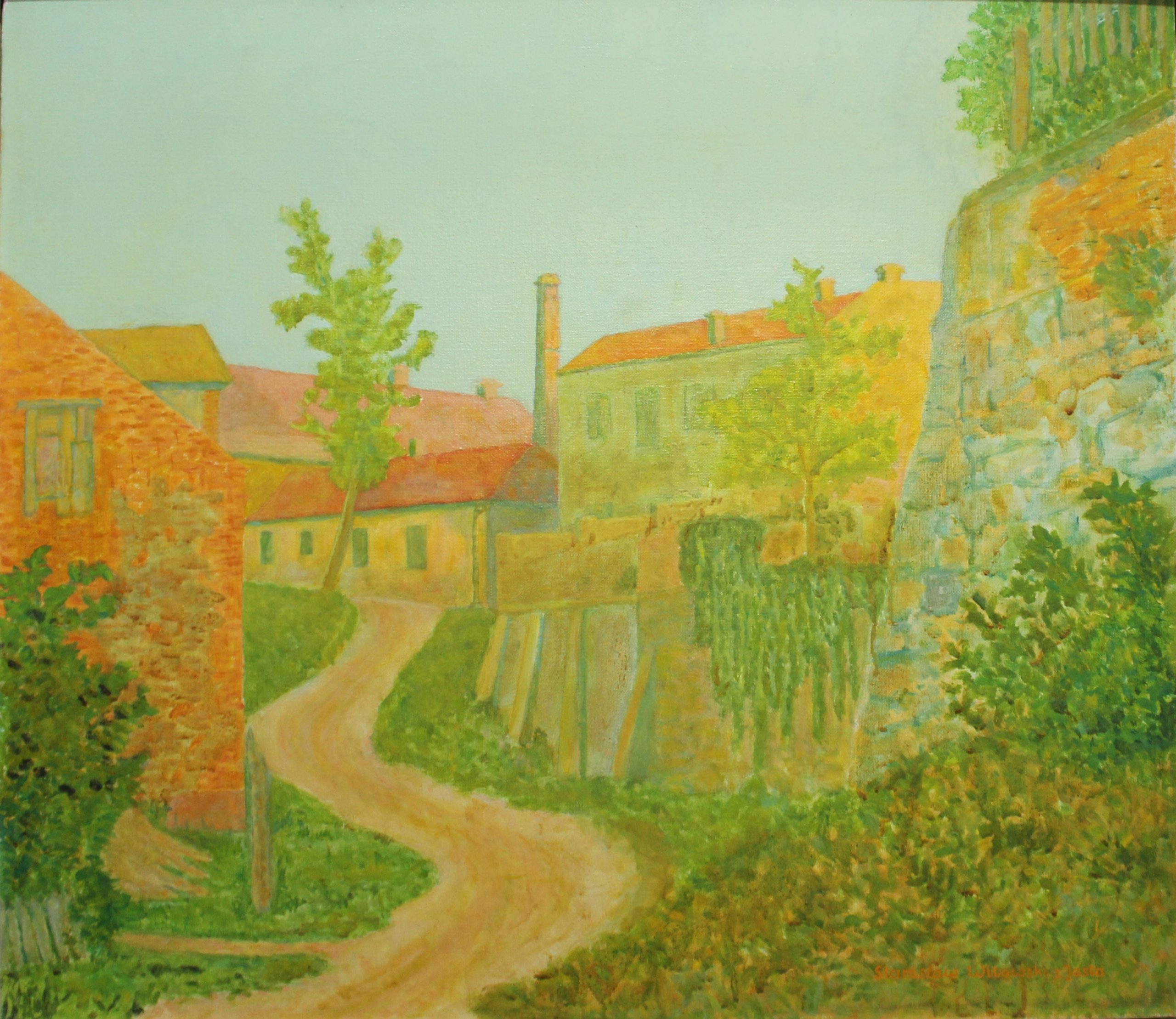 901 ah, autor st. witowski z jasła, stare jasło ul. wałowa, 1978, olej na płótnie, 70x80 cm.
