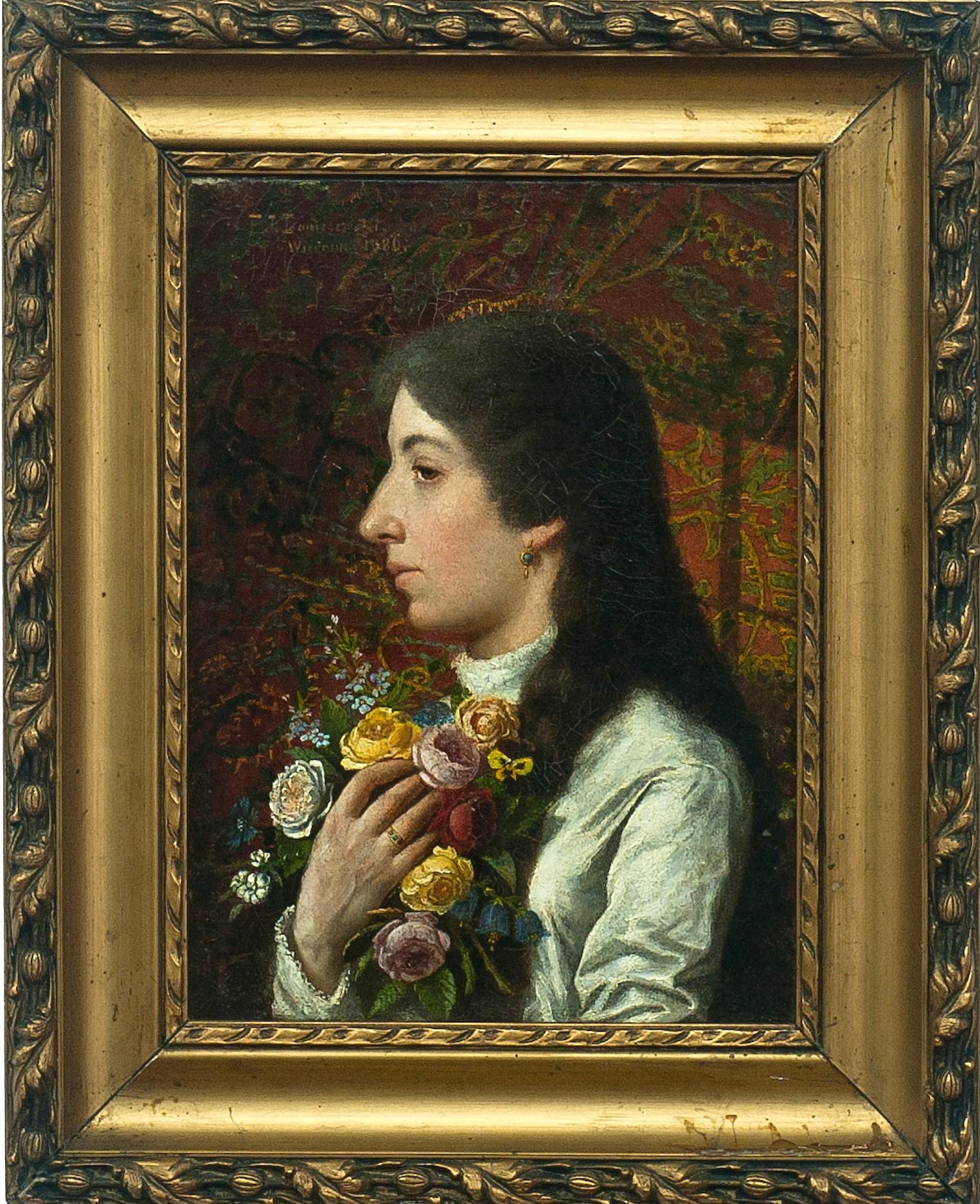 934 ah portret młodej kobiety, 1886 r., mal. franciszek daniszewski, olej na płótnie