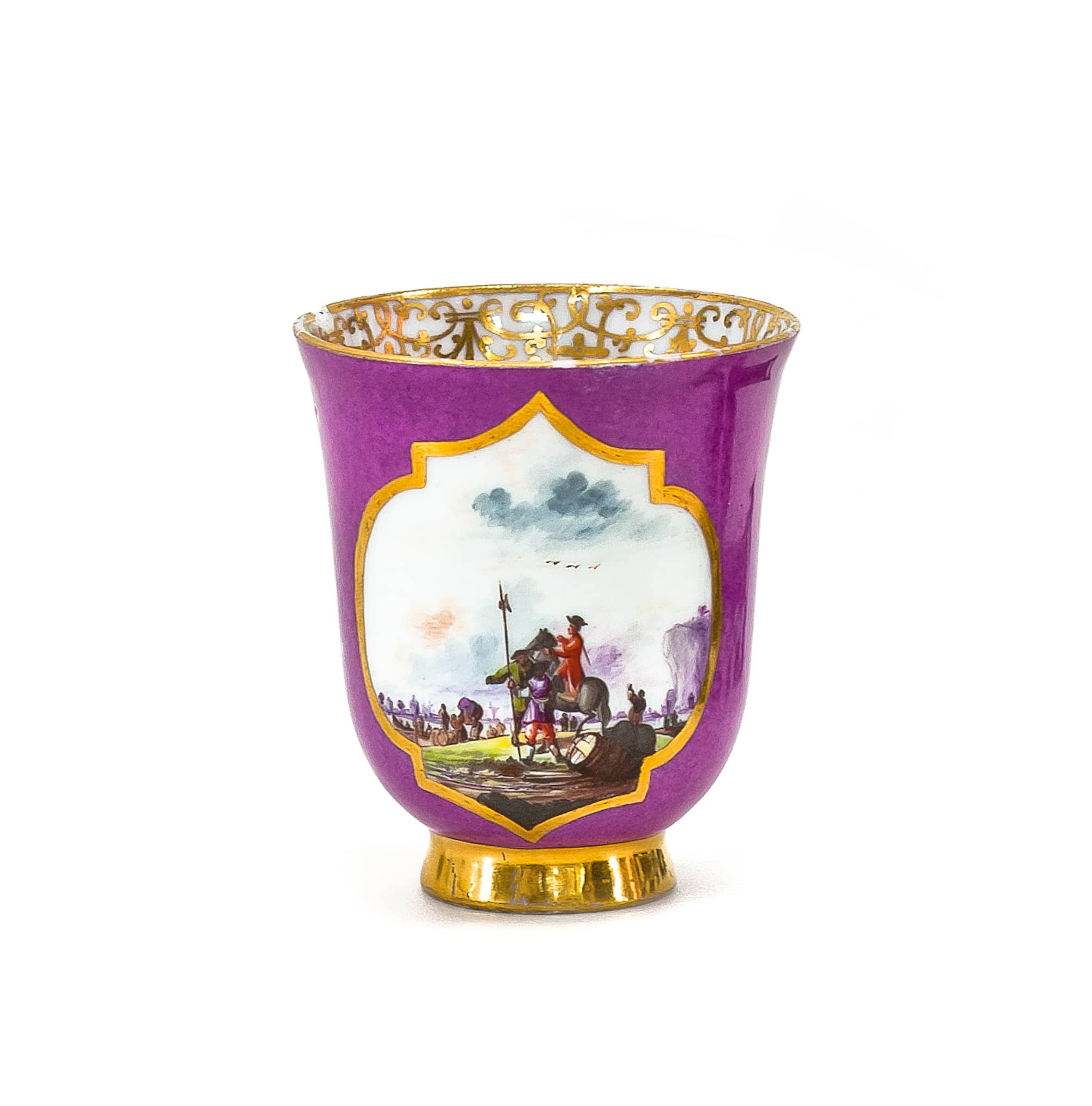 985 ah kubek porcelanowy, niemcy-miśnia, przed 1730 r. wys. 8 cm.