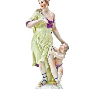 986 ah figurka porcelanowa, wenus z kupidynem, austria, wiedeń, druga połowa xviii w.