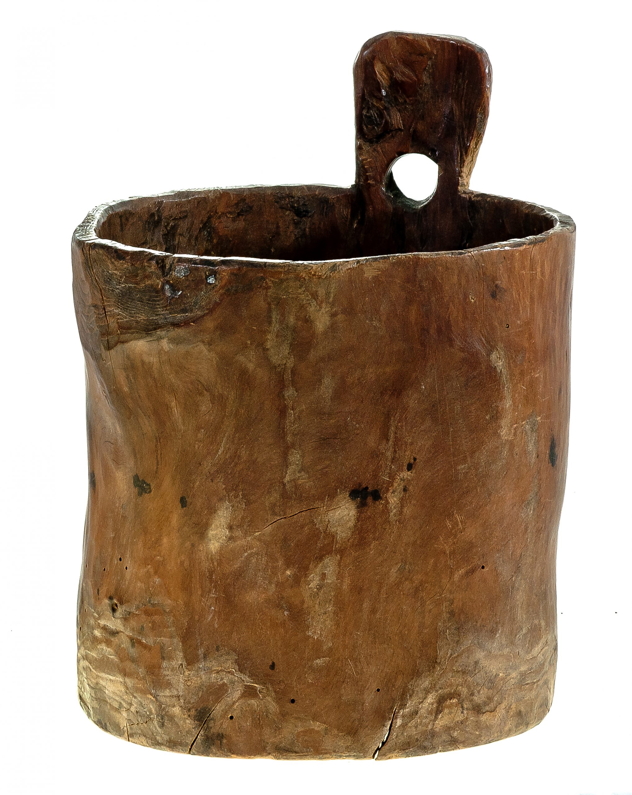 5 etnografia - miarka do zboża, wola cielkińska, sprzed 1939 r., wys. 20 cm, szer. 18 cm, gł. 18 cm