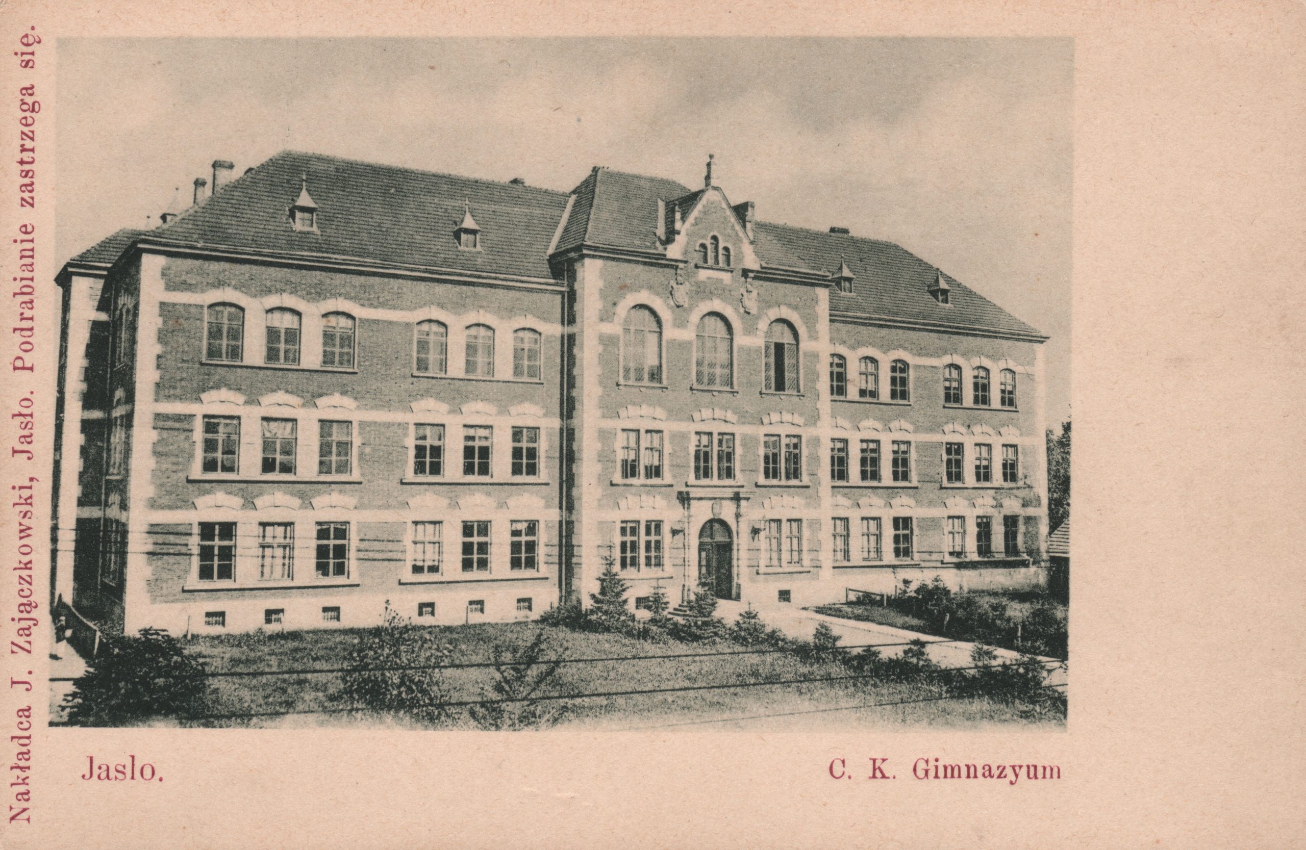 546 afh jasło ck gimnazjum, pocztówka z przełomu xix i xx w. nakład józefa zajączkowskiego.