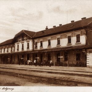 279 afh jasło dworzec kolejowy, pocztówka przed 1939 r.
