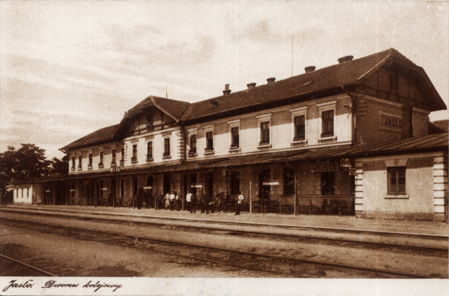 279 afh jasło dworzec kolejowy, pocztówka przed 1939 r.