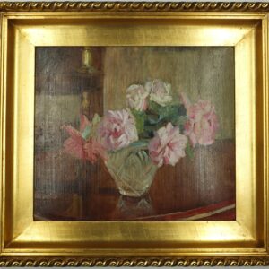 4885 a-h, ignacy pinkas, róże, olej na tekturze, 40 x 46 cm