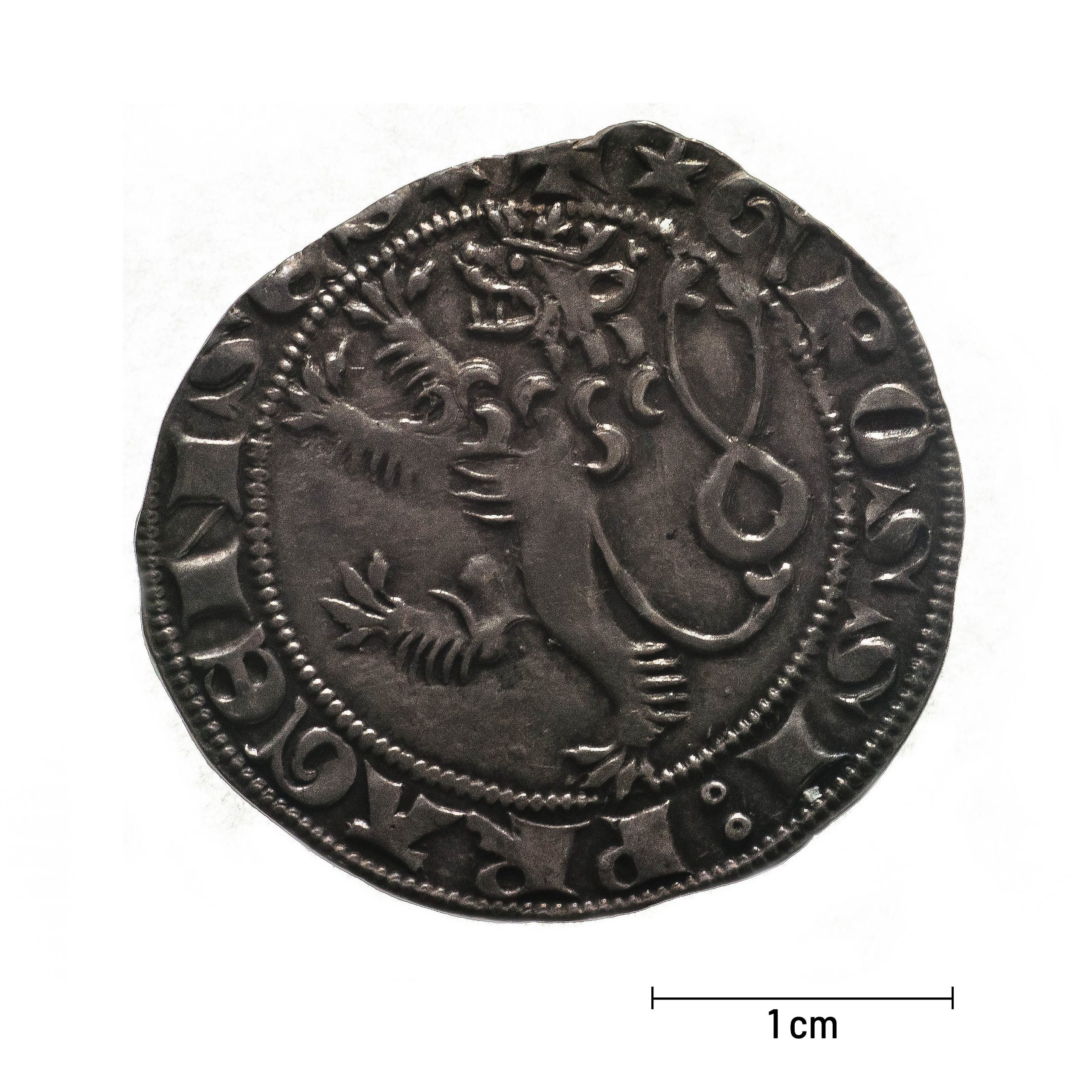 0887 zbiory numizmatyczne st. kadyiego; wacław ii czeski (1300 – 1305); grosz praski - rewers