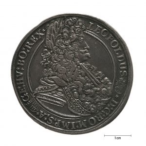 0910 zbiory numizmatyczne st. kadyiego; leopold i cesarz austriacki (1695); talar węgierski- awers